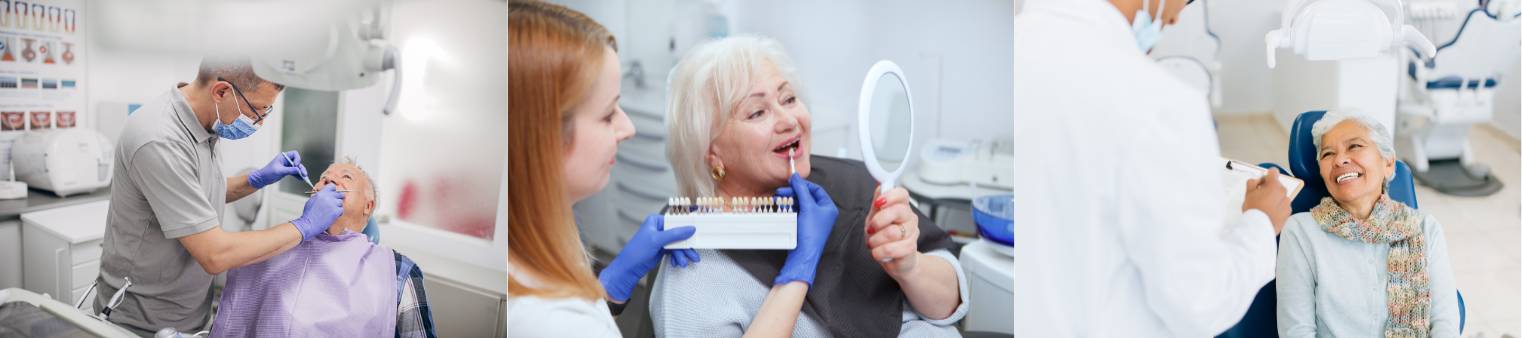 Seniors on dental clinic